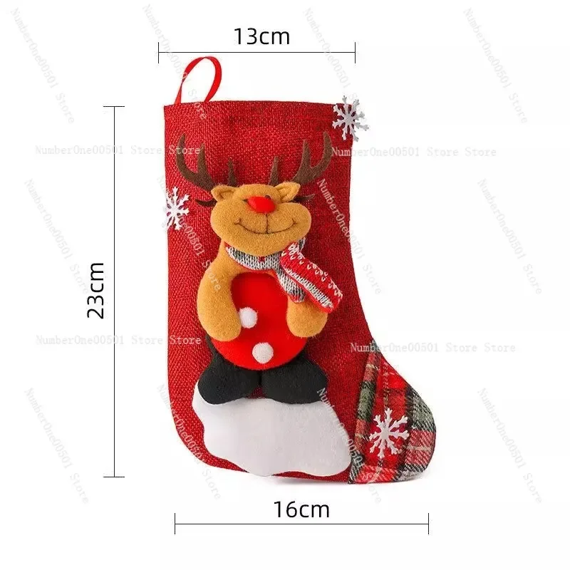 

Navidad decoration no ël new medium linen Christmas decorations gift bags Christmas socks