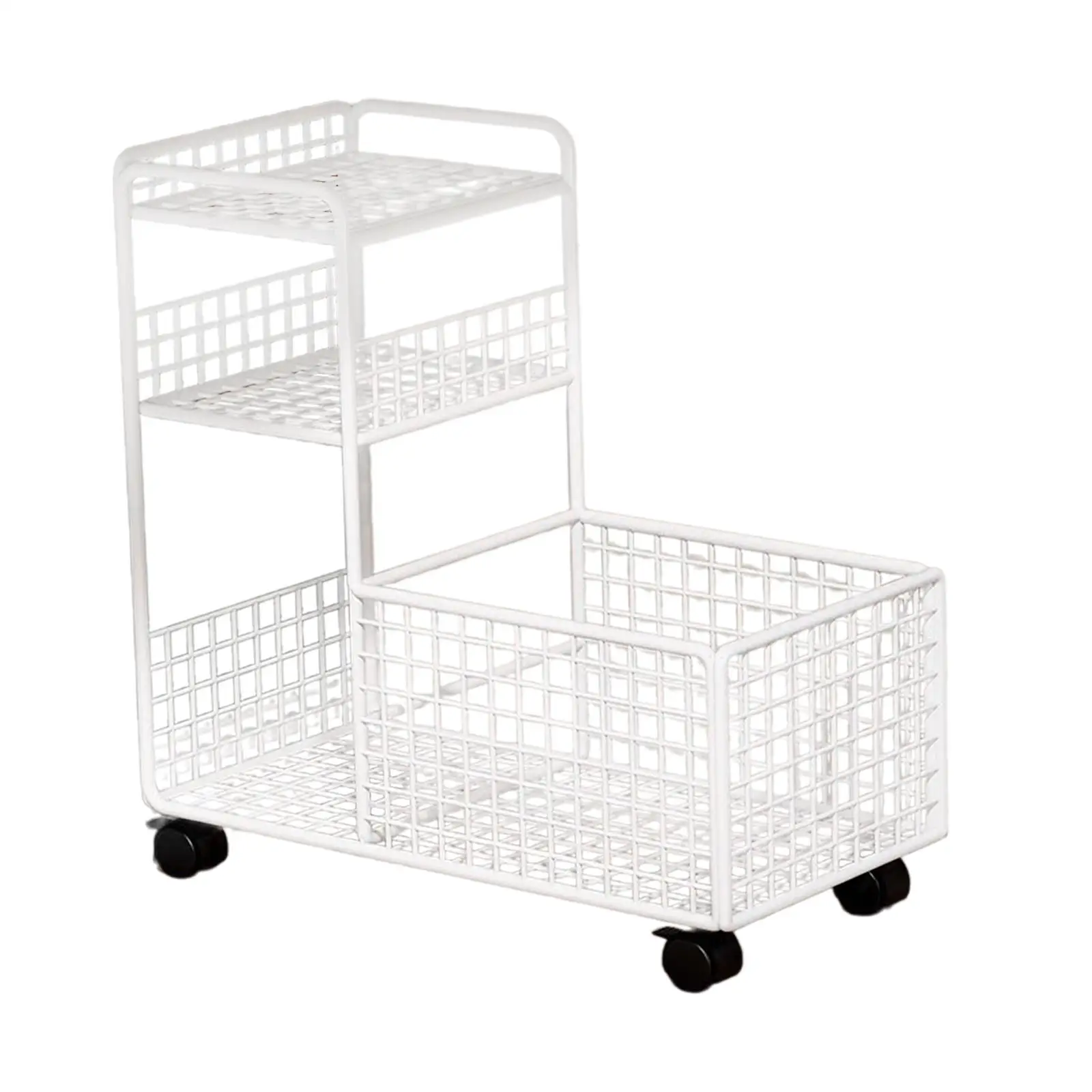 Rolling Storage Organizer 3 Tiers Storage Rack Rolling Utility Cart for Home Organization Apartment Kitchen Dining Room Bathroom