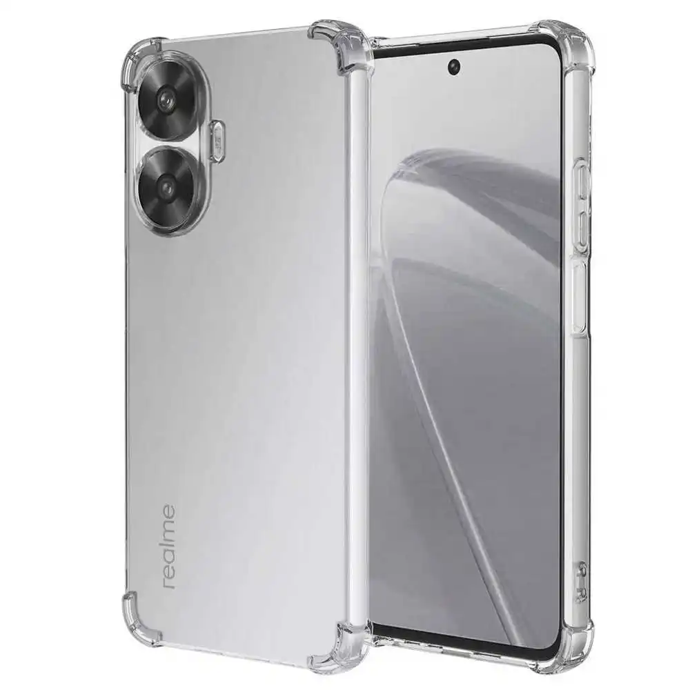 TPU Case for Realme C55, Flexible Case with Reinforced Shockproof Corners, Camera Protection, Transparent Silicone