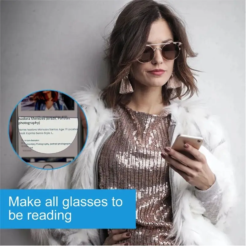 Liquid Silicone Bifocal Reading Lens Stick-On Presbyopic Lenses Magnification Reusable Bifocal Reading Lenses Readers +1.25 +3.0
