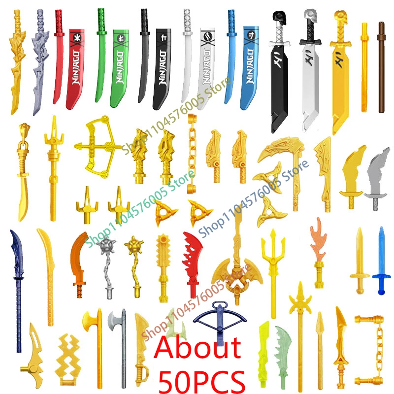 MOC Anime Warrior Accessories Building Blocks Dragon Wing Claw Armor Knife Gold Cloak Blade Sheath Shoulder Armor Gift Brick T29 image 3