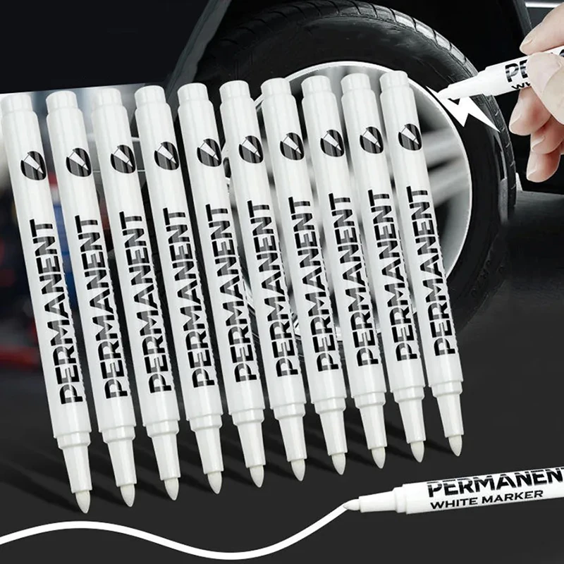 

1/3/5PCS Waterproof Metal Marker Permanent White Paint Pen Washing Art Painting Graffiti Pens Fabric Wood Leather Marker 2.0mm