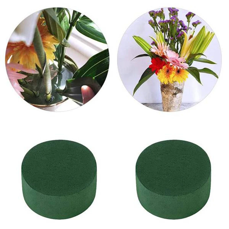 10Pcs Wedding Aisle DIY Craft Floral Arrangement Water-Absorbing Home Garden Green Flower Foam Fresh-Keeping Round Brick