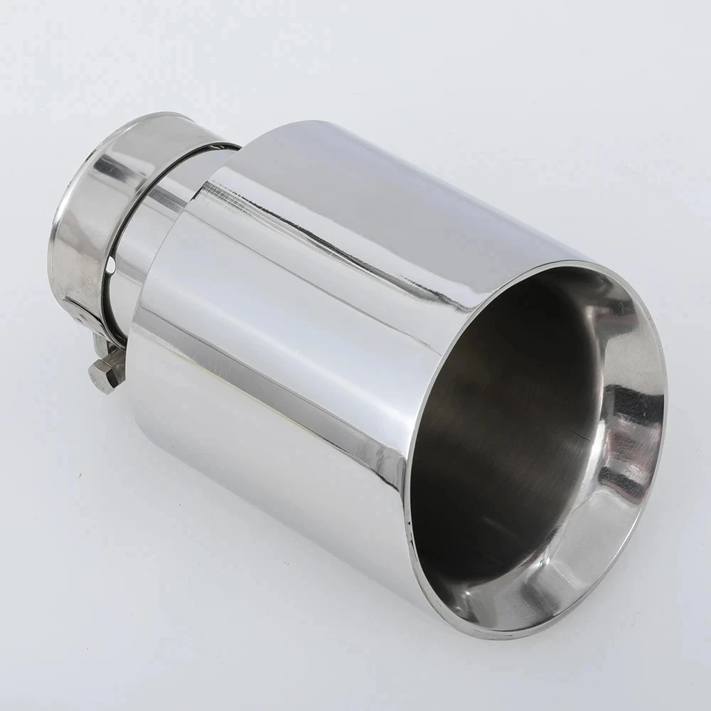 1 Piece Exhaust Muffler Tip Stainless Steel Bevel Edge Car TailPipe Decoration Exhaust Pipe Accessories