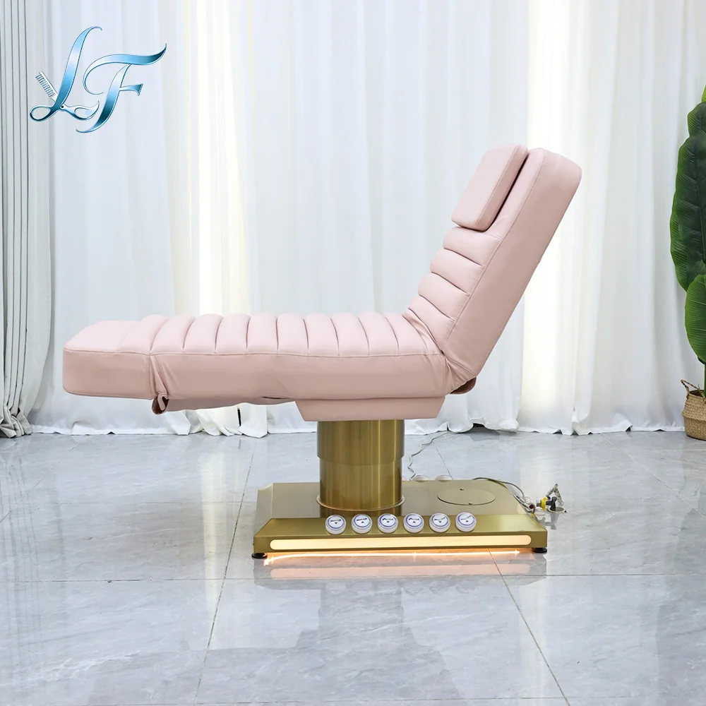 Pink Aesthetic Chair Cosmetic Spa Bed Electric Facial Chair Synthetic Leather Beauty Salon Lash Massage Bed Professional