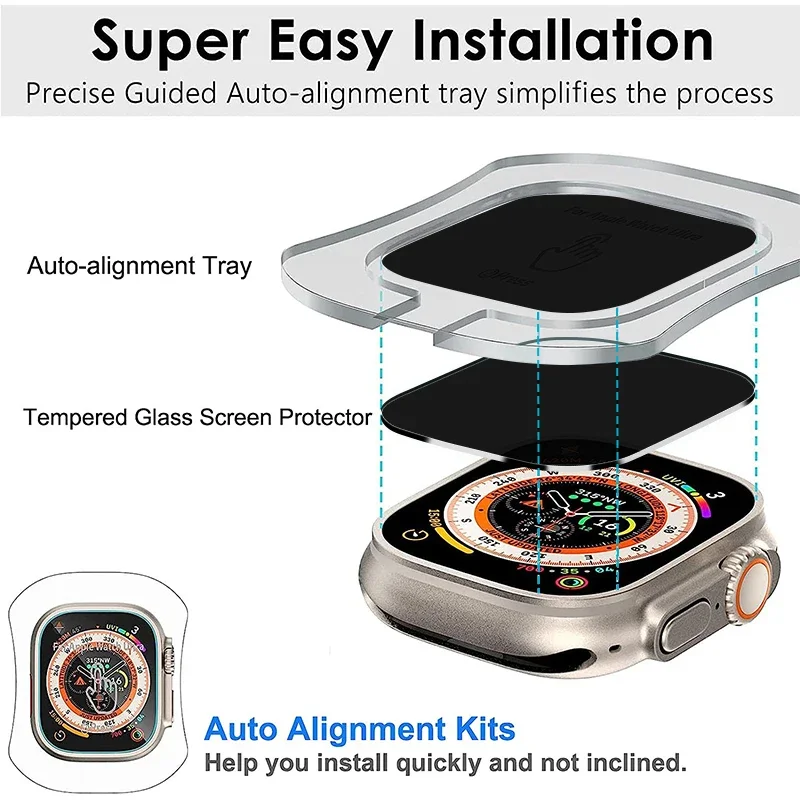 For Apple Watch Ultra 49MM HD Screen Protector Film With Alignment Tool For iWatch Ultra2 49mm Privacy Tempered Glass Accessorie