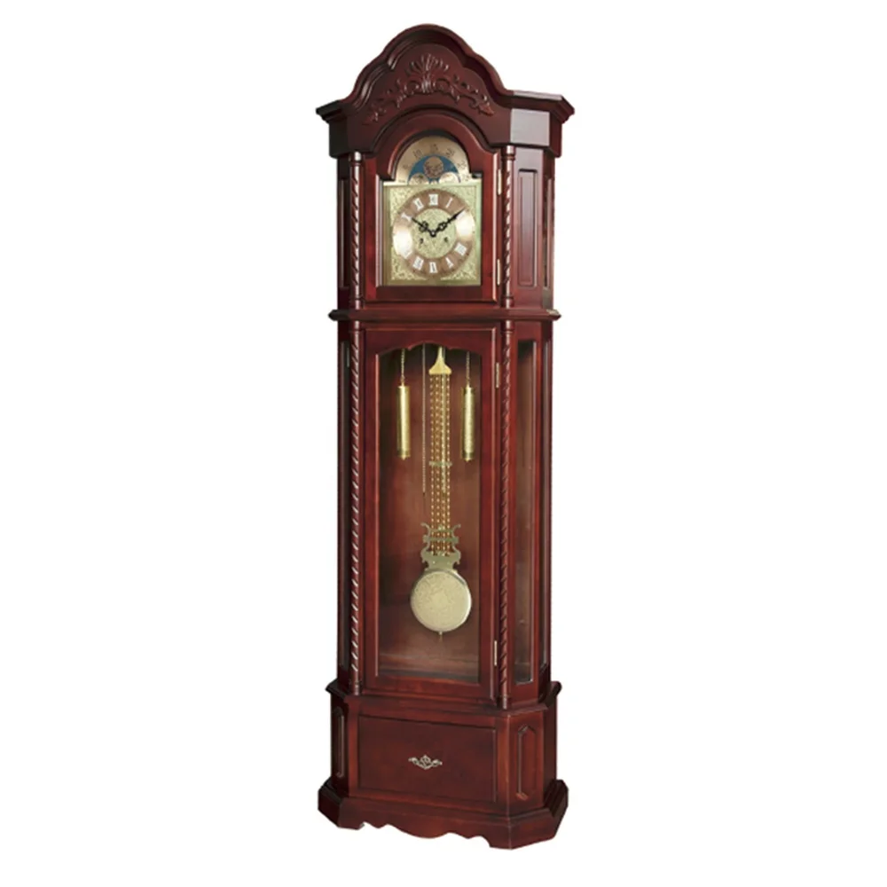 

High-end classic hand-carved wooden pendulum floor clock grandfather clock standing clock