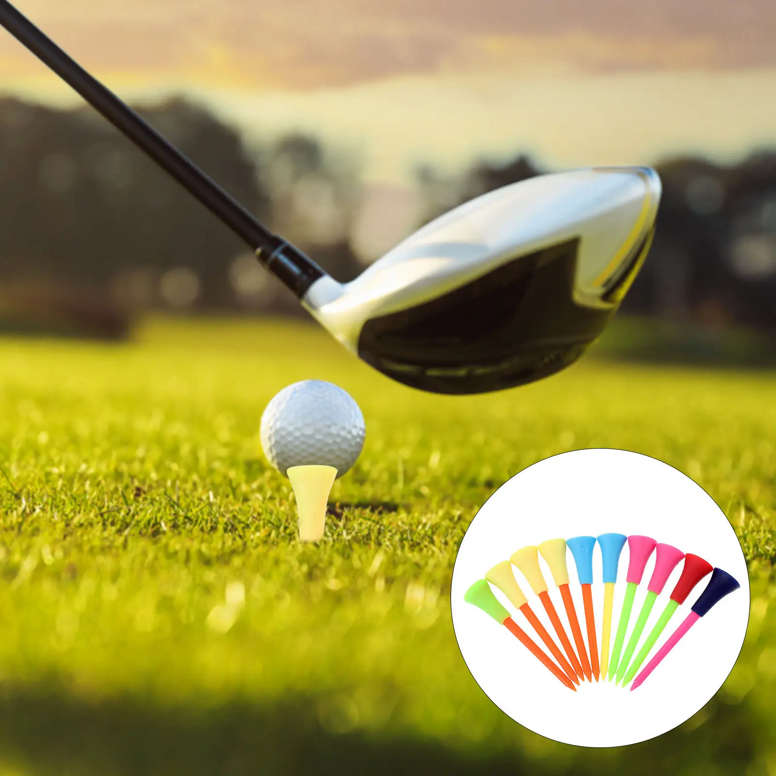 10Pcs Premium Plastic Golf Tees Ball Holder Rack for Teeing Off Training Drills Lightweight Sturdy Reliable Golf Training Tool