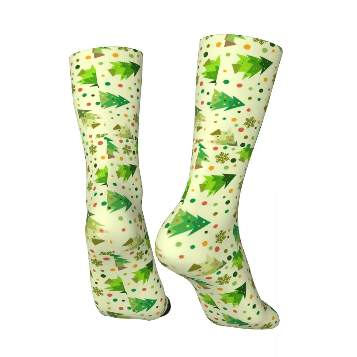 Christmas Trees Tile Pattern Socks for Women Knee High Festival Socks for Running Work Support Holiday Gift Travel