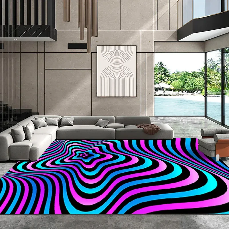 HD-3D Vortex Optical Illusion Area Rug – Washable Living Room Carpet for Sofa Coffee Table, Bedroom Floor Mat