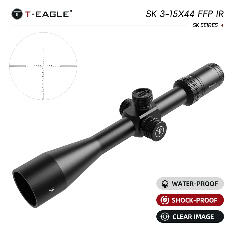 MARCH SK 3-15x44 FFP Tactical Caza Riflescope Spotting Scope for PCP Rifle Hunting Illumination Airgun Airsoft Optical Sight