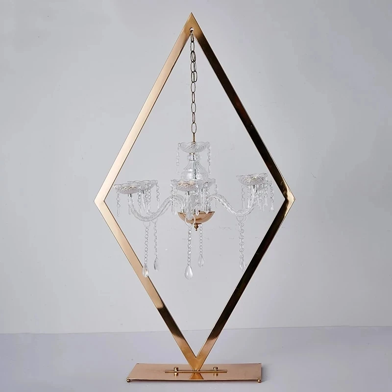 

6pcs Metal Candelabra Acrylic Candle Holders Wedding Table Centerpieces Flower Stands Vases Road Lead Party Decoration