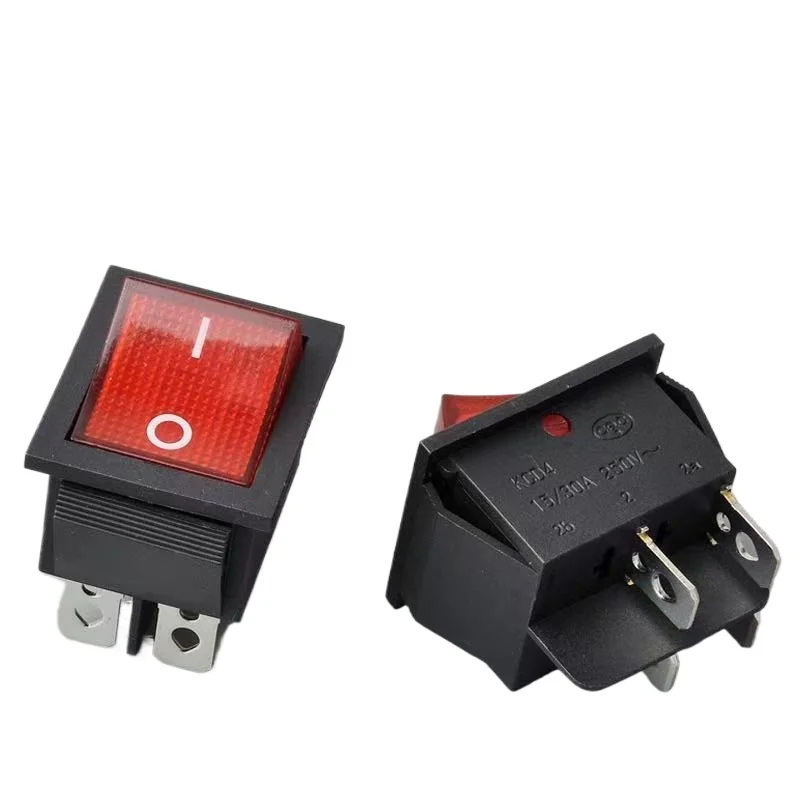 

Skip Shift Switch Ship Type Kcd4 Rocker Switch On-off 2 Red Belt Light Power Control Latching Mini Rocker Switch Panel