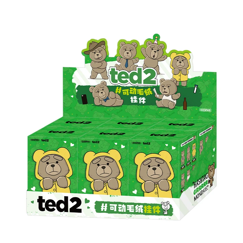 POP MART Ted2 Teddy Bear Action Plush Pendant Mystery Box 1PC/6PCS