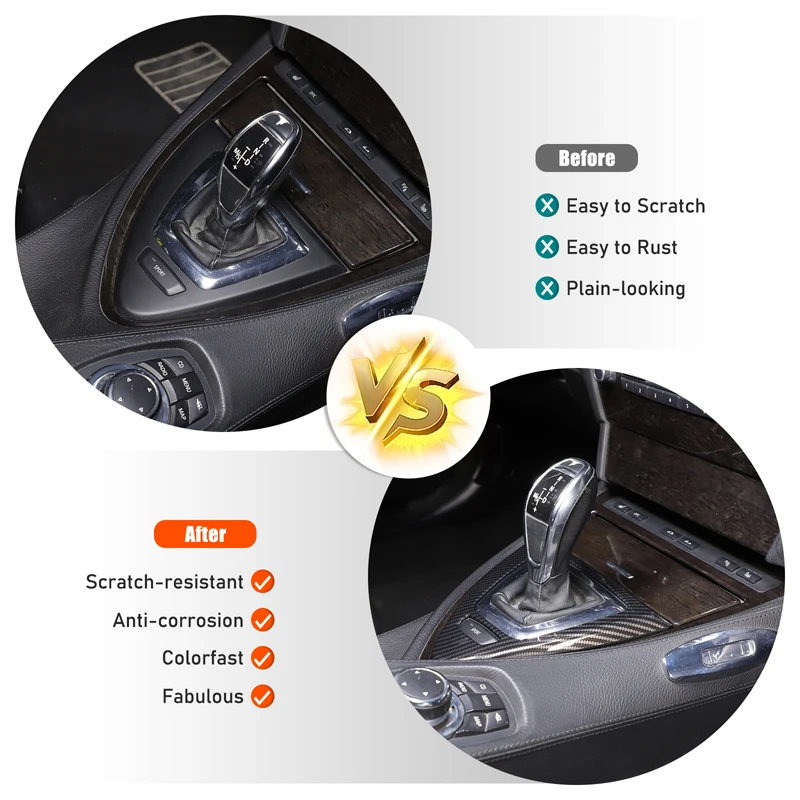 ABS Carbon Fiber For BMW 6 Series E63 E64 2004-2009 Interior Kit Dashboard Console Gear Shift Panel Decoration Cover Stickers
