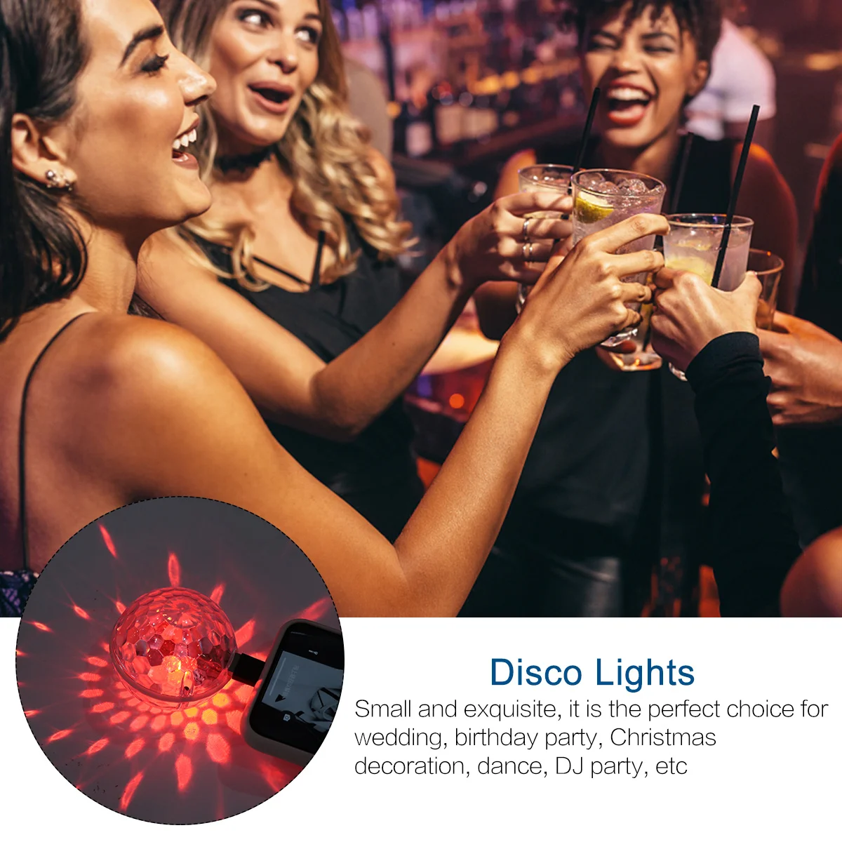 

1Pcs USB Powered Mini Disco Lights Portable LED Stage Ball Light Colorful Dj Lighting for Party Wedding Christmas