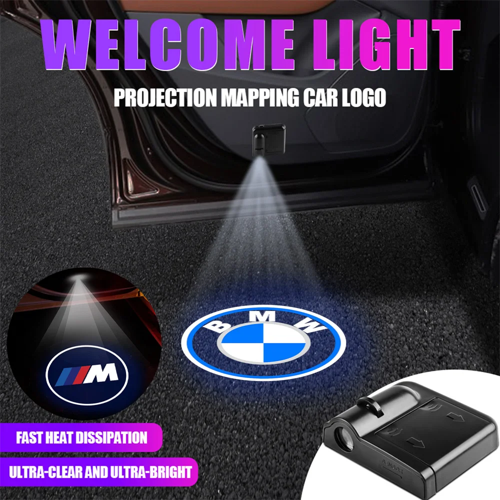 1/2PCS Car Wireless Welcome Light Laser Projector Lamp Auto Decoration Accessories For BMW M E46 E90 E60 F10 F30 E39 E36 F20 E87