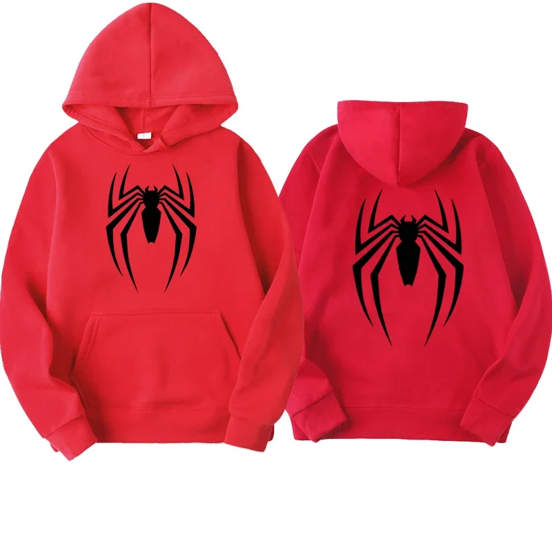 2024 New Men\'s Hoodie Street Fashion Spider Print Sweatshirt Fleece Ladies Casual Funny Loose Hoodie spiderman Men\'s clothing