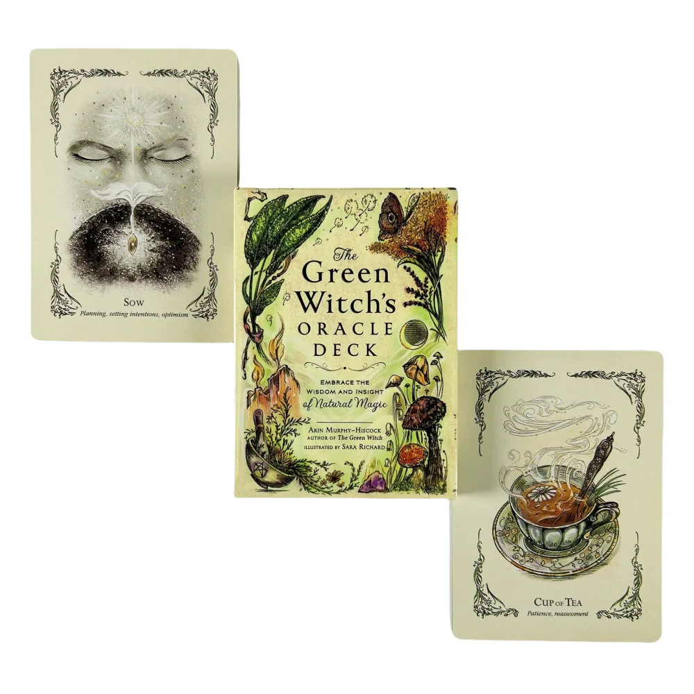 The Green Witch's Oracle Deck Cards A 50 English Visions Divination Edition Deck Borad Games Tarot For Party Playing