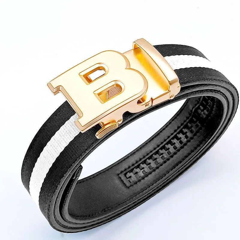 New Business Men Belts Casual Fashion Luxury Designer Famous Brand Male belt Buckle Canvas Leather Belt for men jeans