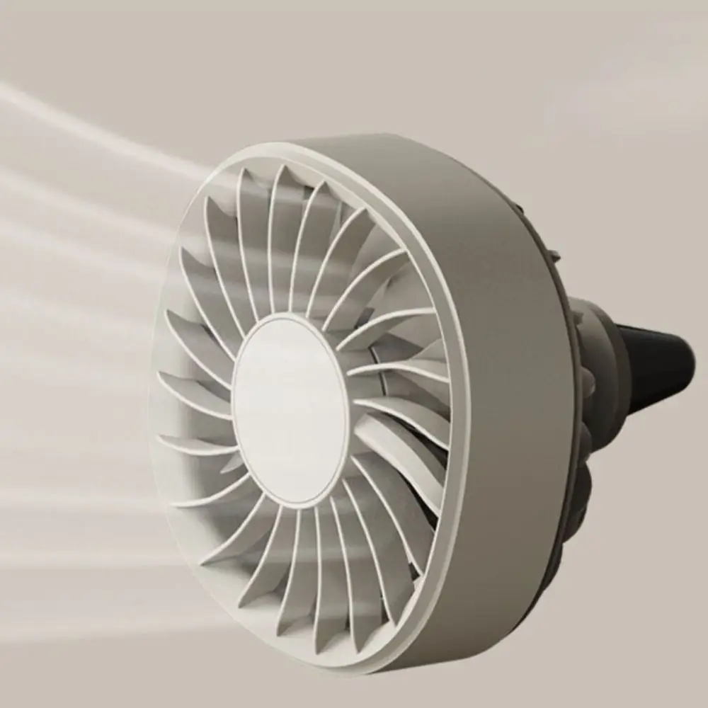 

Mini Car Fan Colorful Ambient Light USB Plug Turbo Fan Stereoscopic Rotation 3-speed Wind Speed Air Outlet Electric Fan Truck
