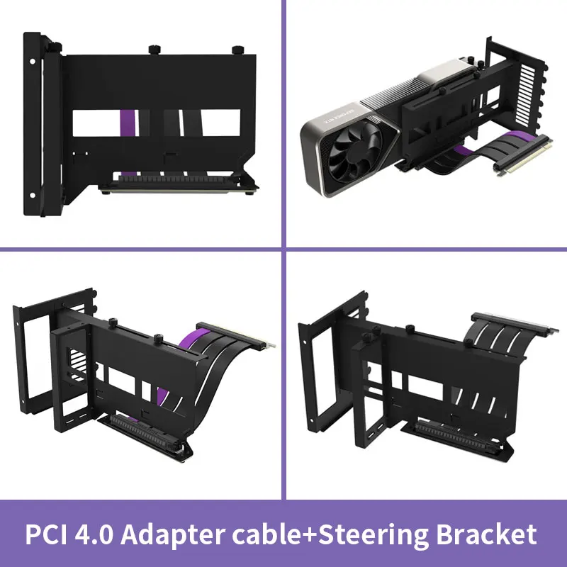 Cooler Master PCI-E 4.0 V3 Graphics Card Holder Kit x16 165mm Premium Riser Cable Compatibility PCIe 4.0 & Older for ATX Chassis