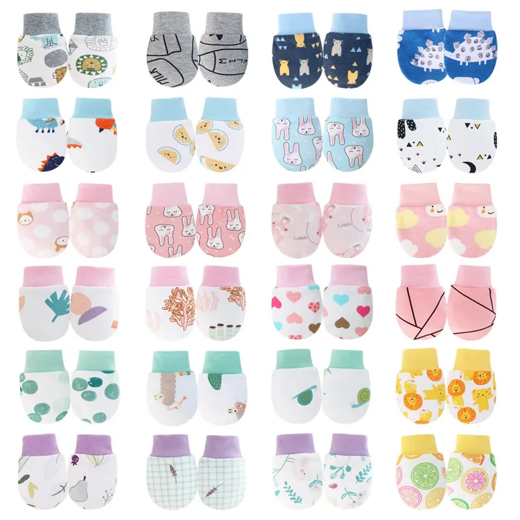 

2 Pairs Baby Anti Scratching Soft Cotton Gloves Newborn Protection Face Scratch Anti-Grab Mittens Kids Infant Handguard Supplies