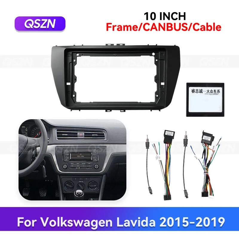 

QSZN 10-дюймовый для VW Lavida 2015-2019 Android автомобильный радиоприемник стерео рамка GPS MP4 мультимедийный жгут проводов Canbus Box Kit