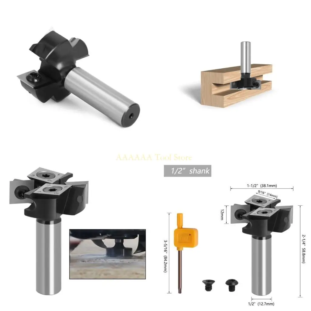 

A2BE Spoilboard Surfacing Router Bit 2+2 Flutes Insert Planer Router Bit Slab Flattening Router Bit 1-1/2”Cutting