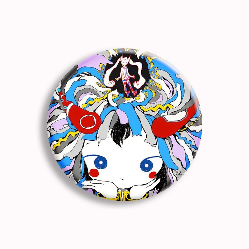 Kikuo Anime Japan Music Character Button Pin Creative Cute Lapel Brooch Cartoon Women Jewelry Friends Gift Badge