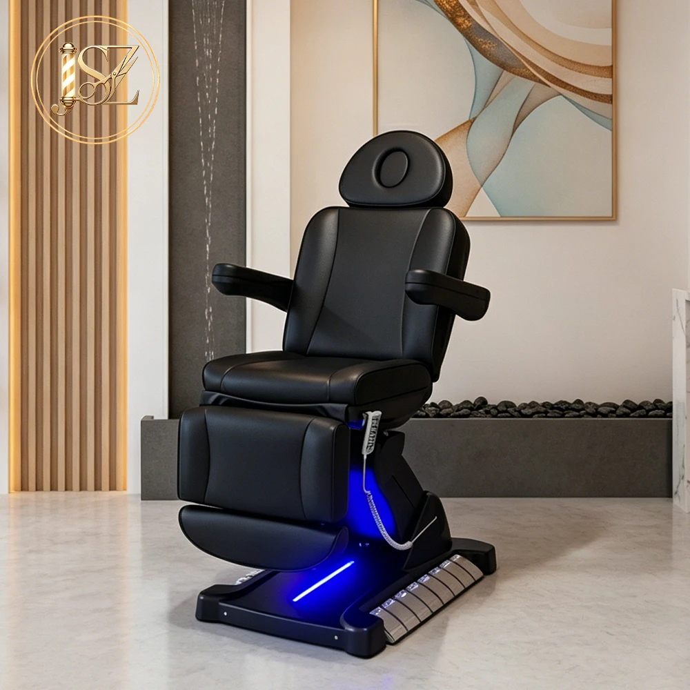 4 Motor Electric Facial Massage Bed Adjustable Backrest Footrest Commercial Salon Spa Esthetic Treatment Table