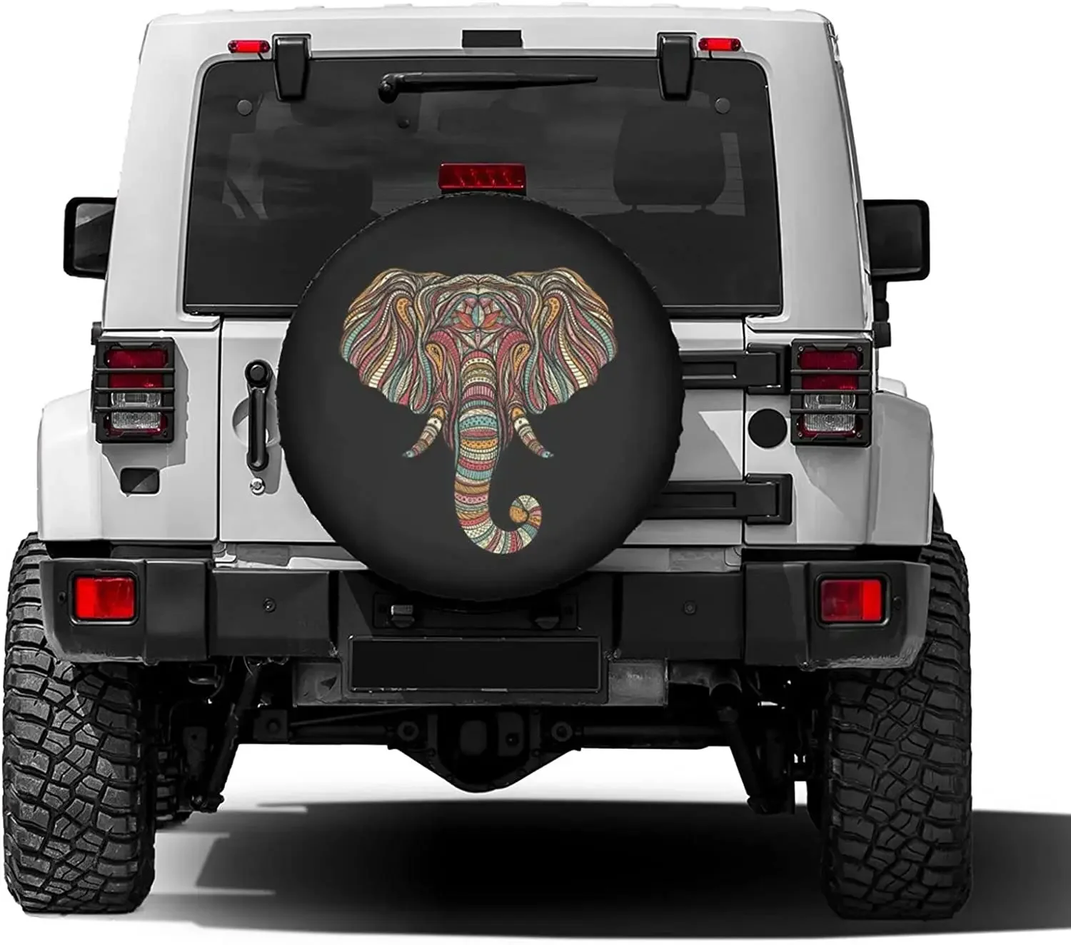 Foruidea Boho Elephant Spare Tire Cover Waterproof Dust-Proof UV Sun Wheel Tire Cover Fit for ,Trailer RV SUVMany Vehicle