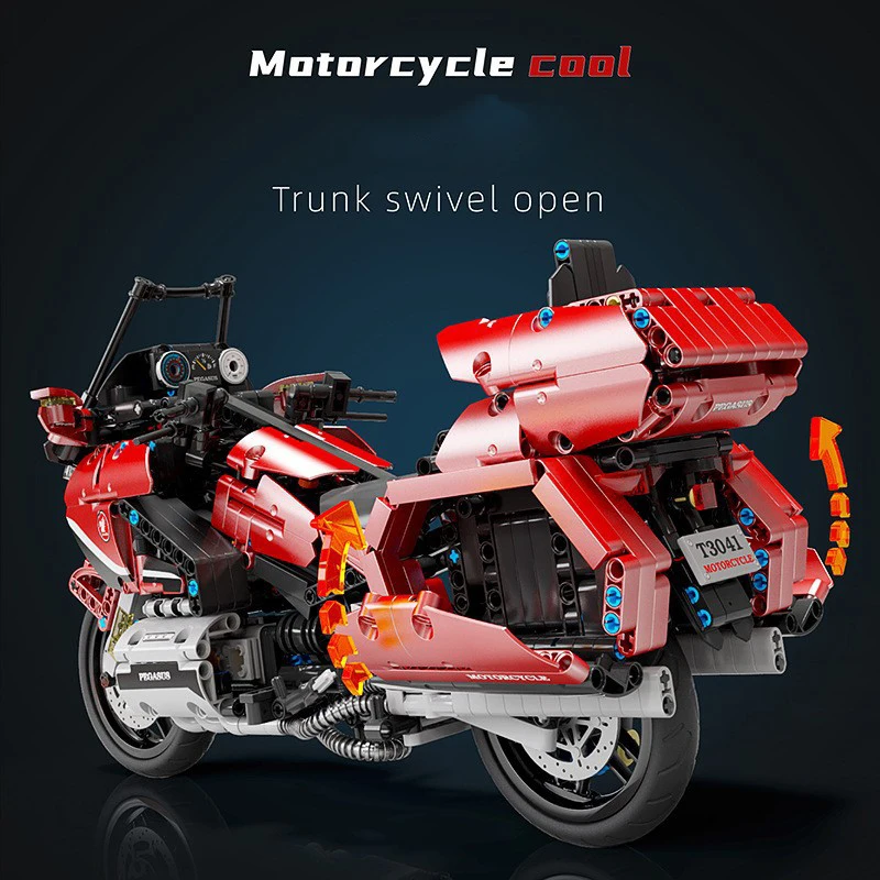 Technical Scale Japan Motorcycle Hondas Gold Wing 1800 Moc Building Block Gl1800 Model Bricks Toys Collection For Boys Gifts