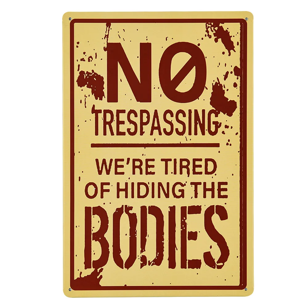 

Vintage Metal Signs No Trespassing Home Bar Pub Car Garage Gas Station Decorative