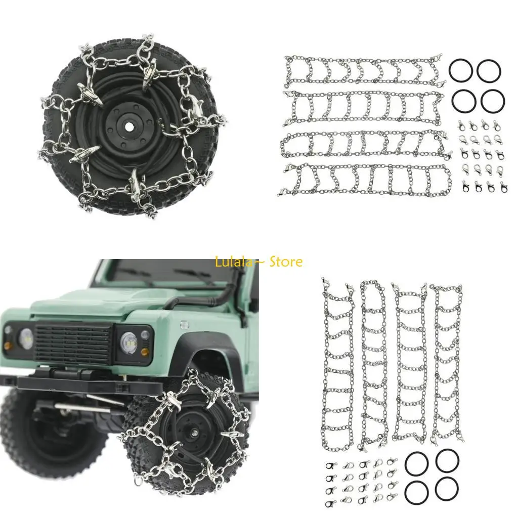 

Y4QA Toy Offroad Snow Chain Metal Antislip Tire Chain for 1:12 MN82 Remoted Car Toy
