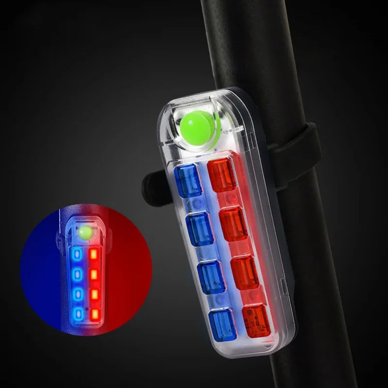 8 LED Bike Rear Light USB Rechargeable IPX6 Waterproof Safety Warning Cycling Lamp MTB Bicycle Taillight Helmet Backpack Light