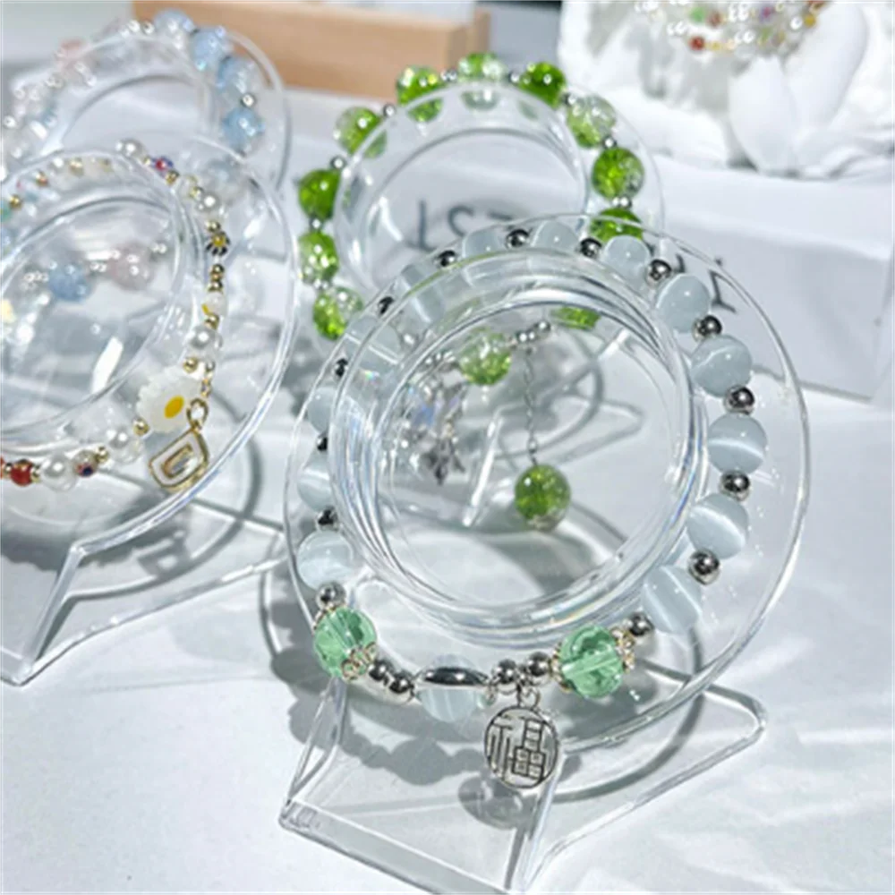 حامل دعامة المجوهرات من الأكريليك قاعدة عرض الأساور من الأكريليك عرض حامل مجوهرات شفاف لخلع الملابس #4