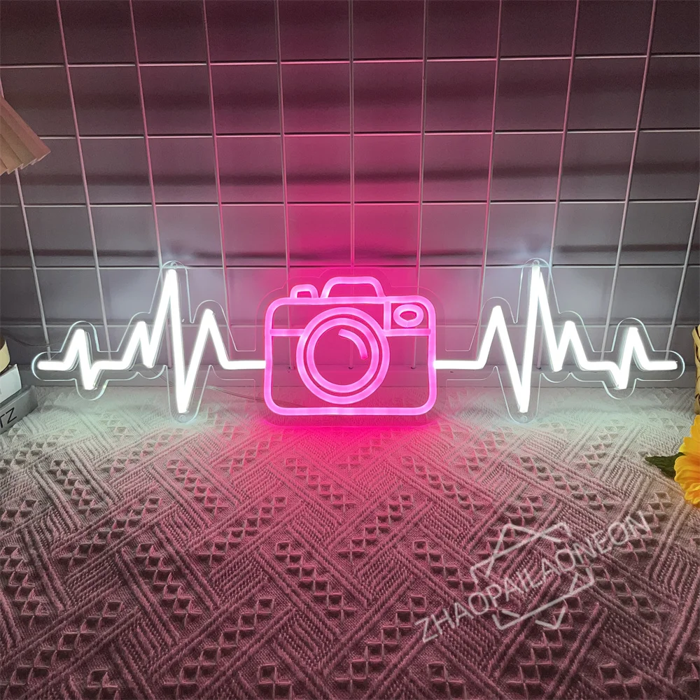 Camera Custom Neon Sign Art Wall Hanging Decor Camera Led Neon Lights Sign for Wall Light Room Store Decoration Neon Lamps Logo