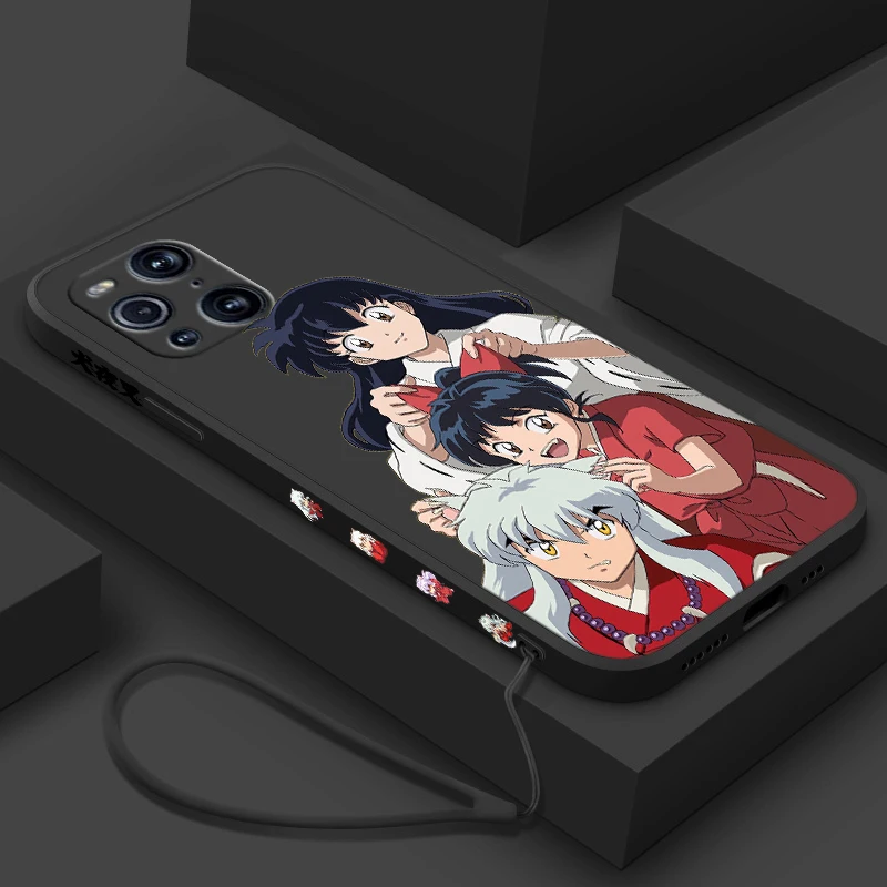 Inuyasha Sesshoumaru For OPPO Find X6 X5 X3 X2 Pro Lite Neo Liquid Left Rope Silicone TPU Fundas Cover Phone Case