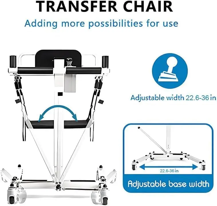 AIROW Professional Medical Electric Transfer Chair with Durable Sling Wheelchair to Car Lift for Patients