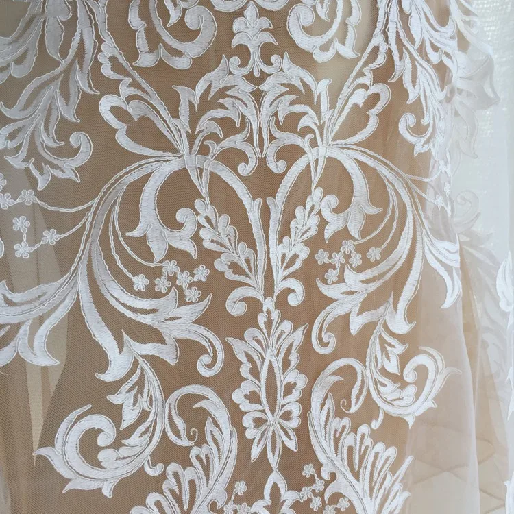Duży haft z koronkową aplikacją, suknia ślubna, ręcznie robione akcesoria do majsterkowania, materiał RS2473, 96*59,5 cm