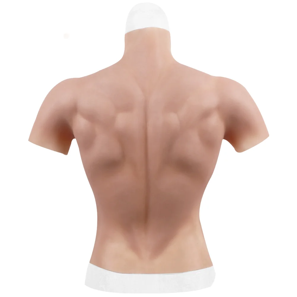 YONGXI Desire Cosplay Silicone Muscle Suit for Man Costume Male Fake Chest Bodysuit Realistic Simulation One Piece Dress