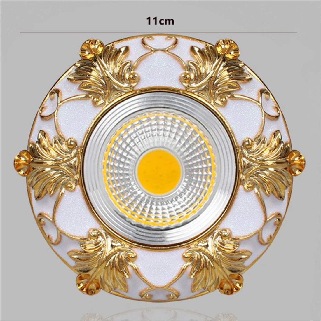 Europese Vierkante Hars Gouden Kant Downlights Foyer Eetkamer Gang Inbouw Plafond Led Spot 3W 5W Gat 7.5Cm 220V Art Lamp