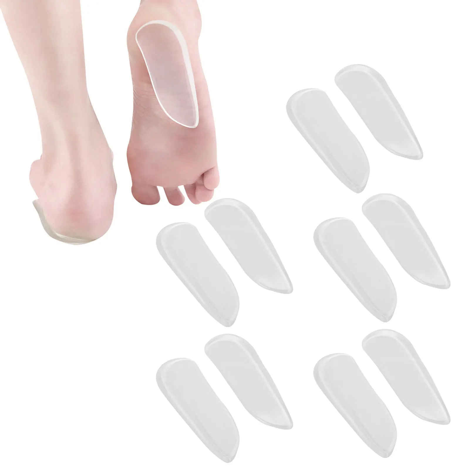 5Pairs Set Shoe Heel Cushion Inserts Orthotic Gel Protective Cups O or X Type Leg Corrector