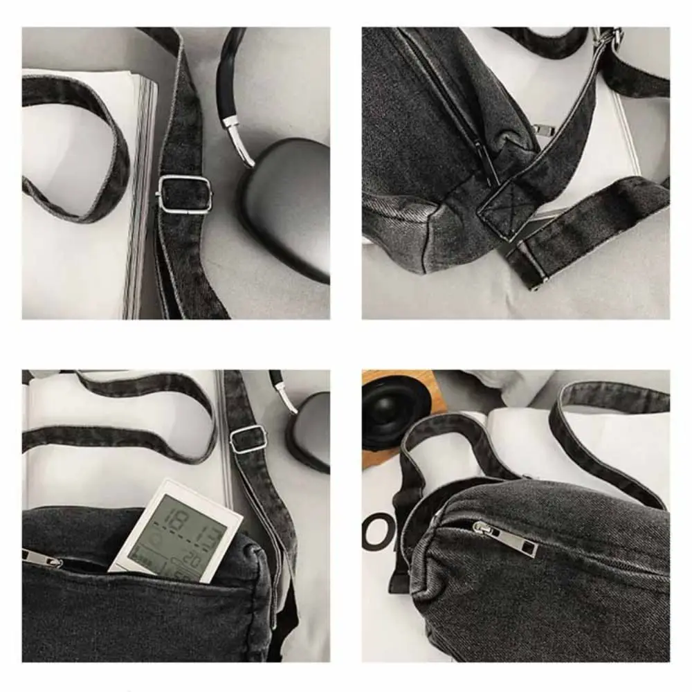 

Casual Y2K Denim Canvas Bag Large Capacity Street Style Vintage Handbag Shopping Bag Solid Color Solid Crossbody Bag Outdoor