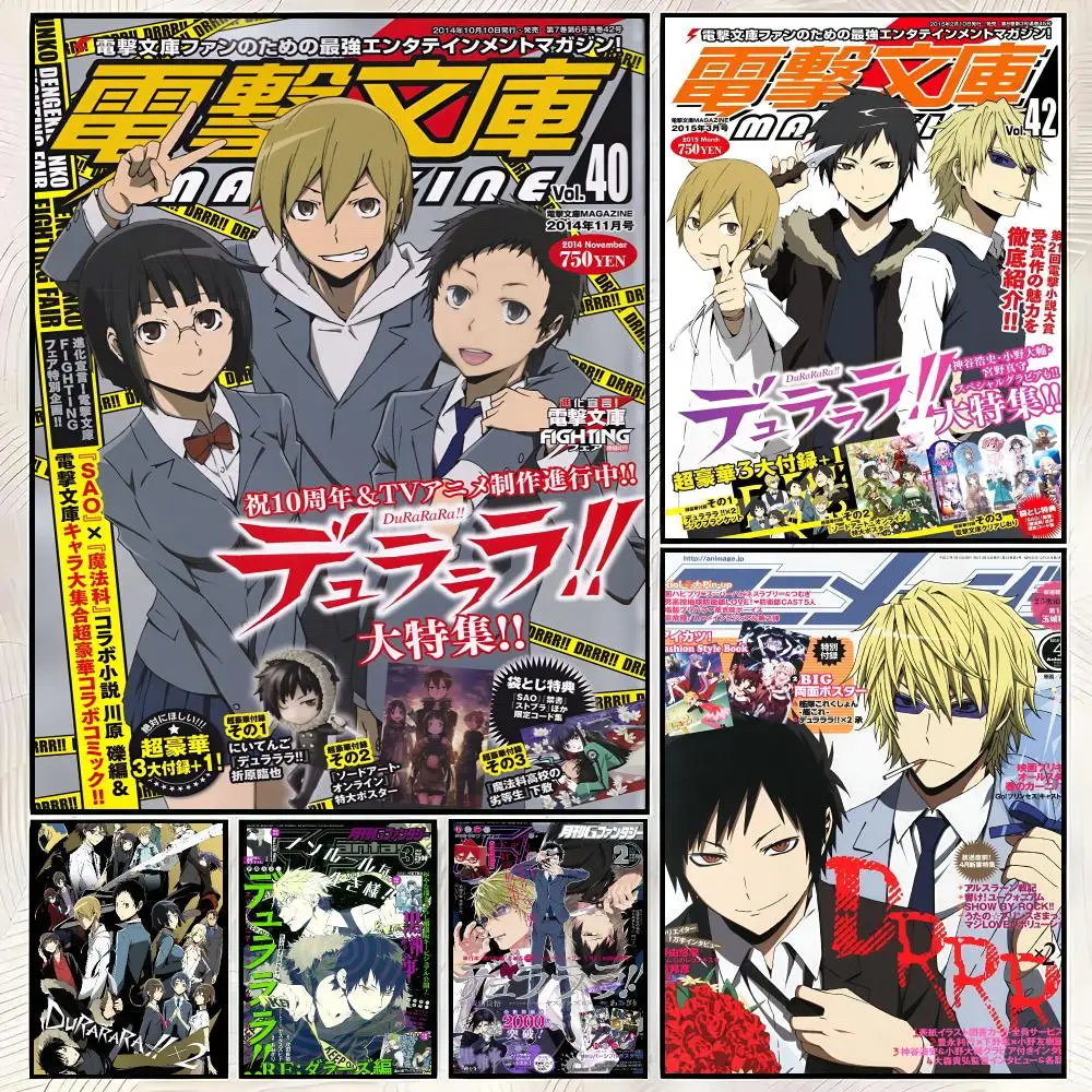 Anime D-Durarara!! Poster Vintage PP Paper Wall Art Home Decor Print for Bedroom Living Room Aesthetic Gift