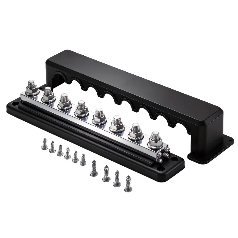 8 GANG High Quality Heavy Duty Busbar 600A Copper Pcb Busbar Neutral Busbar Terminal Block for RV Boat Yacht