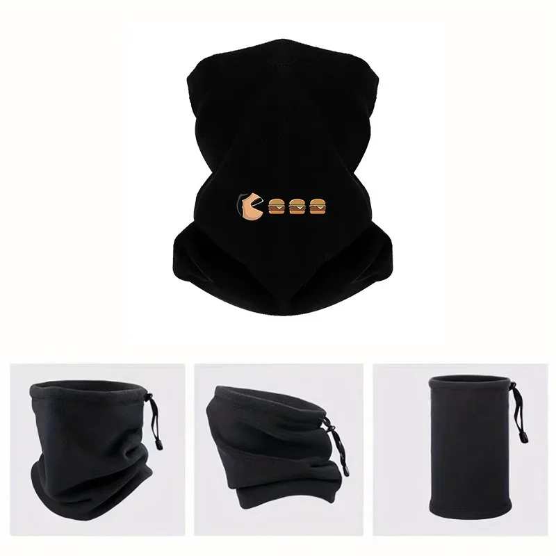 Face shape eat burger food hungry Men Outdoor Scarf Mask Neck Gaiter Hat Women cap Headgear Windproof Keep Warm Winter Multifunc