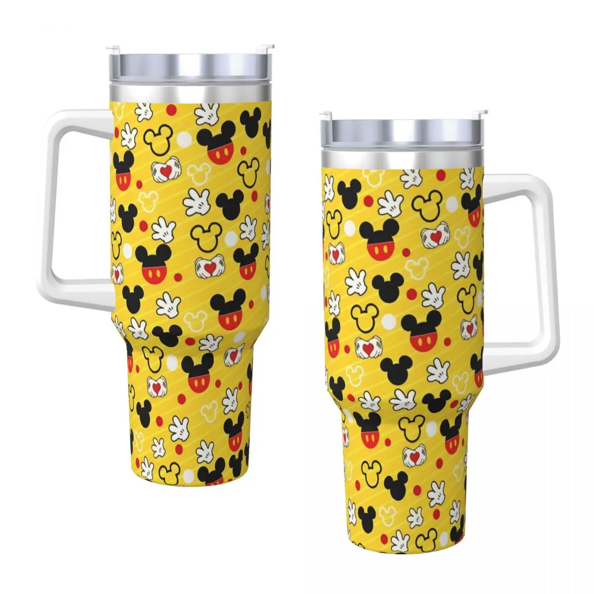 Mickey Mouse Print Tumbler Hot Drinks Water Bottle Portable Stainless Steel Coffee Mug Graphic Travel Car Mugs