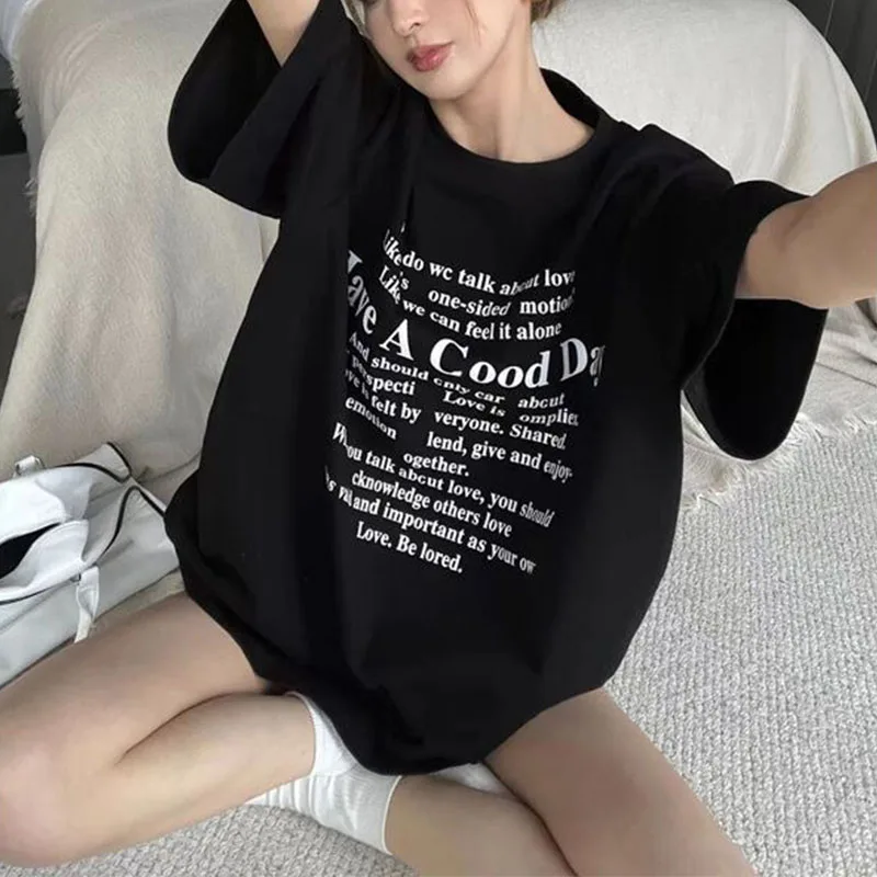 Trendy Brand American Retro Right Shoulder Short-sleeved T-shirt Women's Summer New Niche Design Top